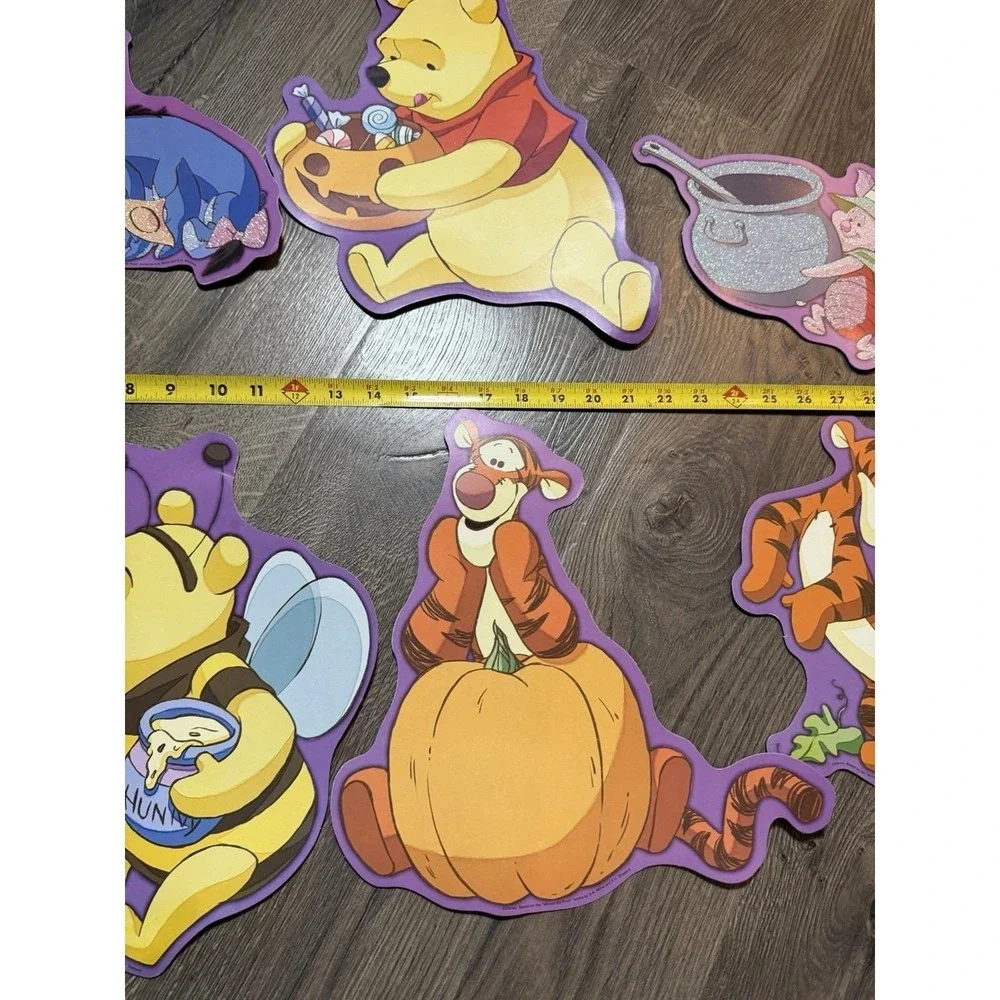 Disney Winnie the Pooh Cut Outs 6 pk Large - Glitter & Plain RARE Halloween - Picture 3 of 4